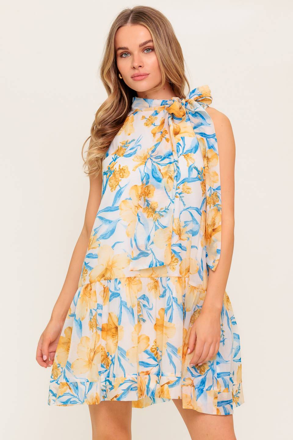 SUMMER SPELL IVORY WOVEN MINI DRESS Flying Tomato